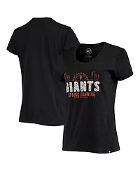 Women's '47 Brand Black San Francisco Giants Spring Training Floral Fill Club T-shirt
