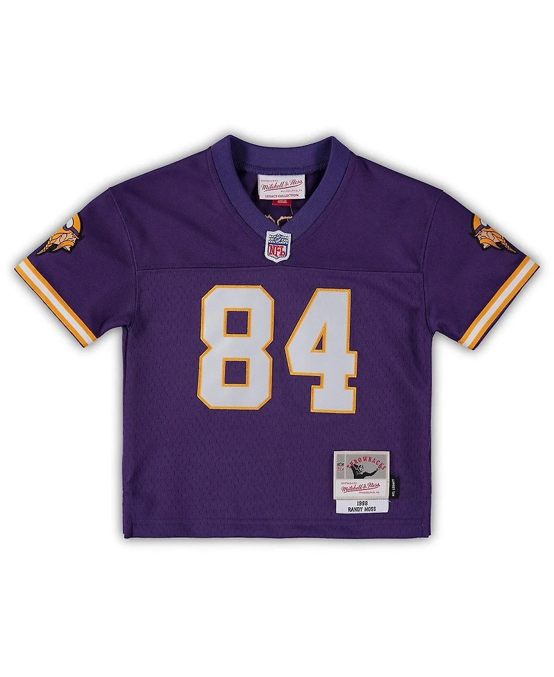 Toddler Boys and Girls Mitchell & Ness Randy Moss Purple Minnesota Vikings 1998 Retired Legacy Jersey