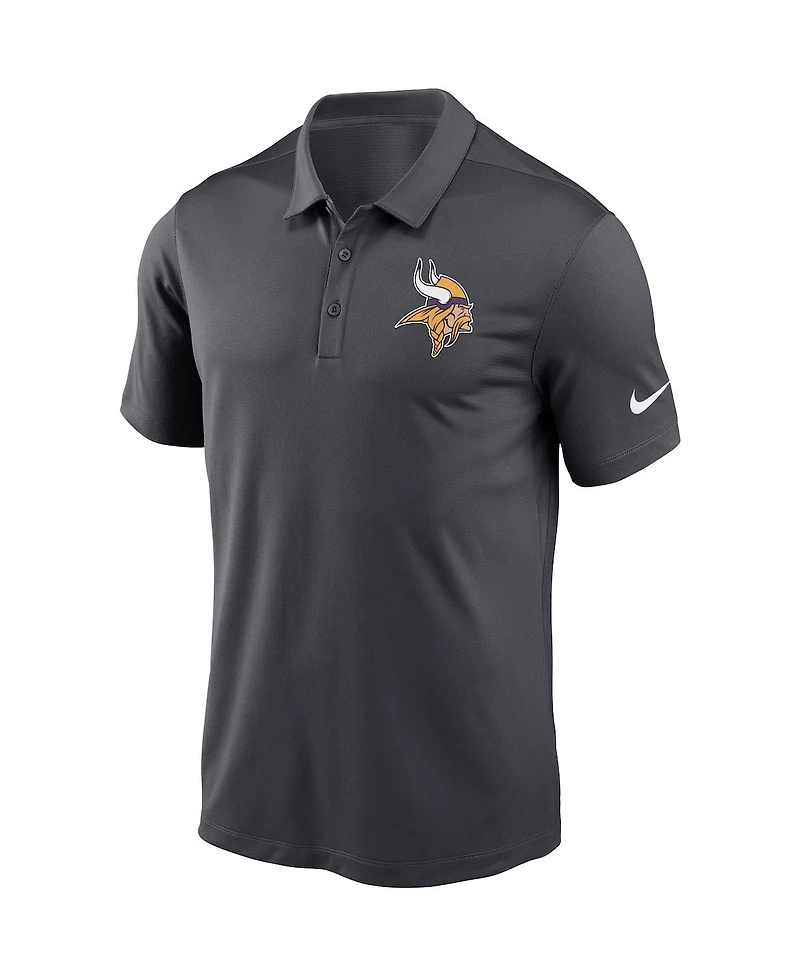 Men's Nike Charcoal Minnesota Vikings Franchise Performance Polo Shirt