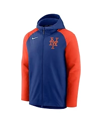 Men's Nike Royal and Orange New York Mets Authentic Collection Full-Zip Hoodie Performance Jacket