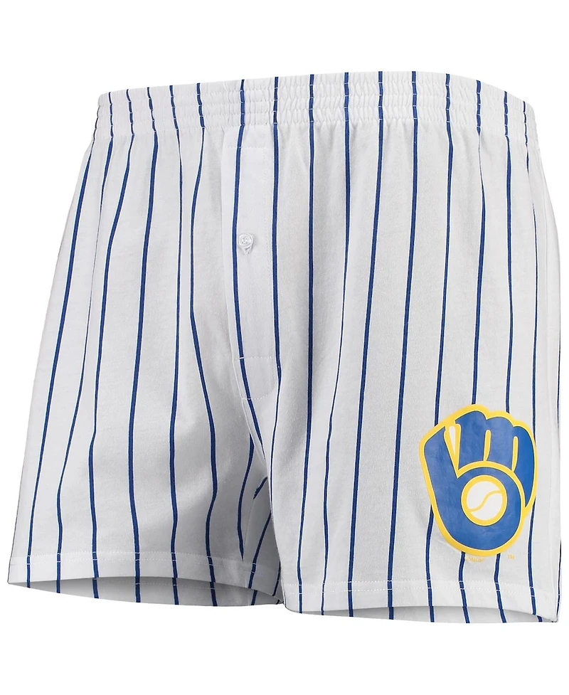 Men's Concepts Sport White Milwaukee Brewers Vigor Boxer Shorts
