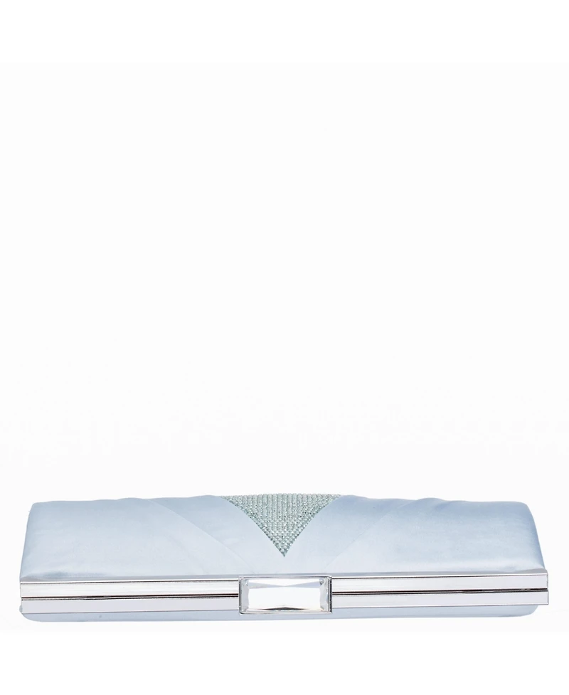 Women's Pleated Stain Crystal Frame Clutch
