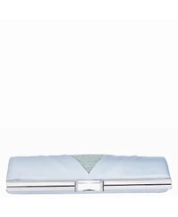 Women's Pleated Stain Crystal Frame Clutch