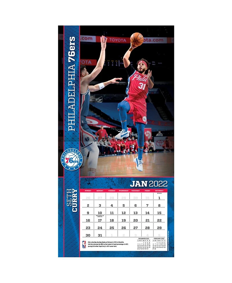 Turner Licensing Philadelphia 76ers 2022 Wall Calendar