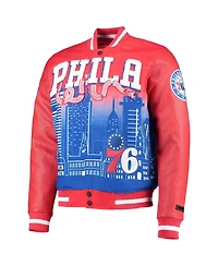 Men's Pro Standard Red Philadelphia 76ers Remix Varsity Full-Zip Jacket