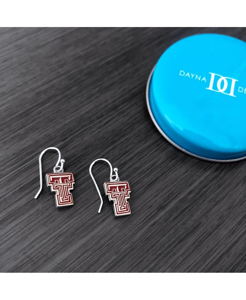 Women's Dayna Designs Texas Tech Red Raiders Silver-Tone Enamel Dangle Earrings