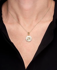 Wrapped Diamond Eye of Horus Medallion Pendant Necklace (1/4 ct. t.w.) in 14k Gold-Plated Sterling Silver 10k Gold, 16" + 2" extender, Created for Mac