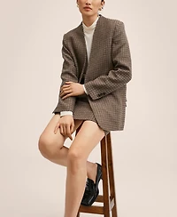 Mango Women's Belt Check Blazer