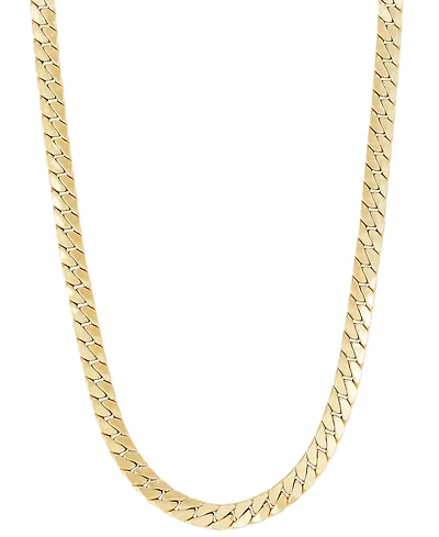 Flat Cuban Link 22" Chain Necklace in 10k Gold