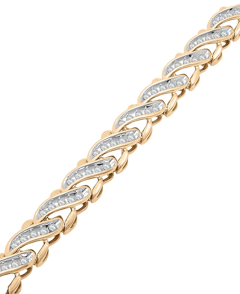 Wrapped in Love Diamond Diagonal Link Bracelet (1 ct. t.w.) in 10k Gold, Created for Macy's