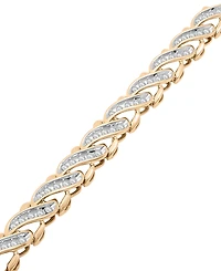 Wrapped in Love Diamond Diagonal Link Bracelet (1 ct. t.w.) in 10k Gold, Created for Macy's
