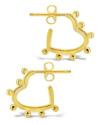 Studded Heart Hoop Earrings