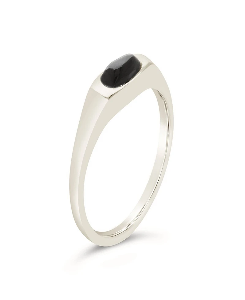 Sterling Forever Onyx Signet Ring