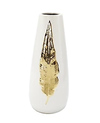 Tall Leaf Design Vase, 12" H