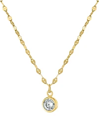 Giani Bernini Cubic Zirconia Bezel Solitaire Pendant Necklace in 18k Gold-Plated Sterling Silver, 16" + 2" extender, Created for Macy's