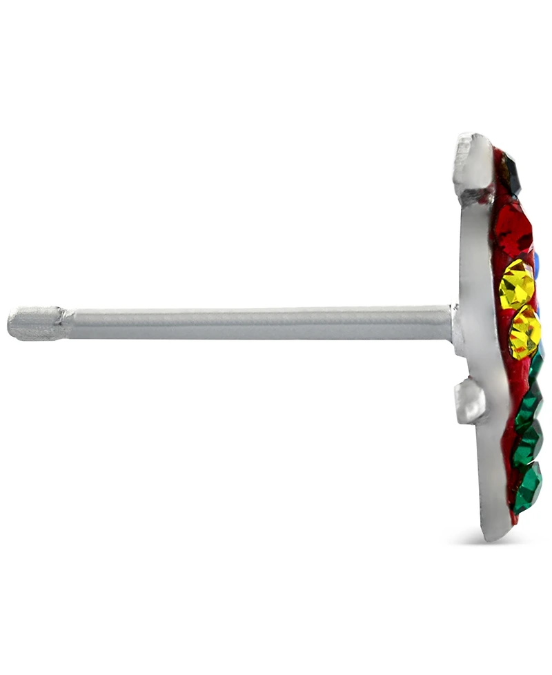 Giani Bernini Multicolor Crystal Parrot Stud Earrings in Sterling Silver, Created for Macy's