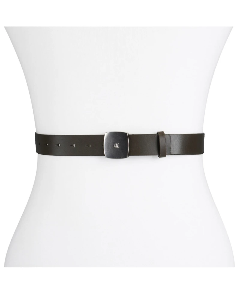 Calvin Klein Women's Micro Ck Logo Leather Pant Belt