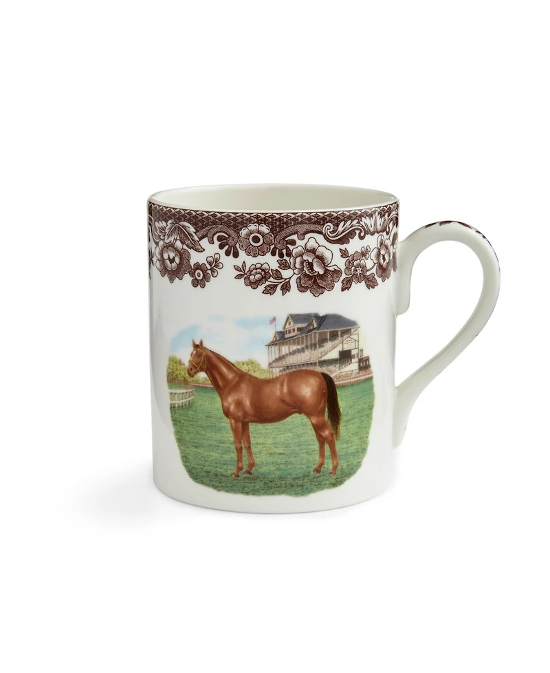 Spode Woodland Thoroughbred Horse Mugs, Set of 4