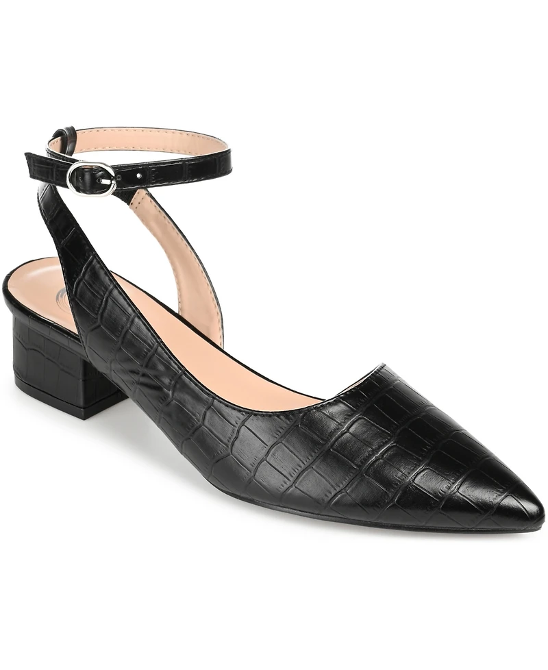 Journee Collection Women's Keefa Ankle Strap Slingback Heels