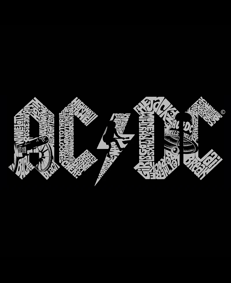 Women's Long Sleeve Word Art Acdc T-shirt
