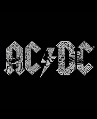 Women's Long Sleeve Word Art Acdc T-shirt