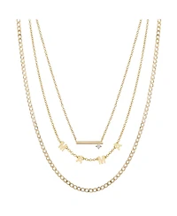 Unwritten 14K Gold Flash-Plated Cubic Zirconia Mama Layered Pendant Necklaces