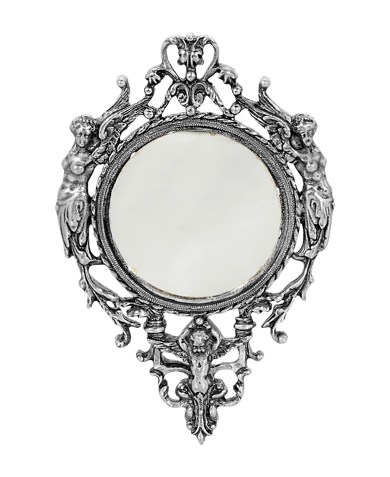 Pewter with Amethyst and Calloy Sapphire Stones Hand Mirror
