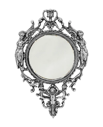 Pewter with Amethyst and Calloy Sapphire Stones Hand Mirror