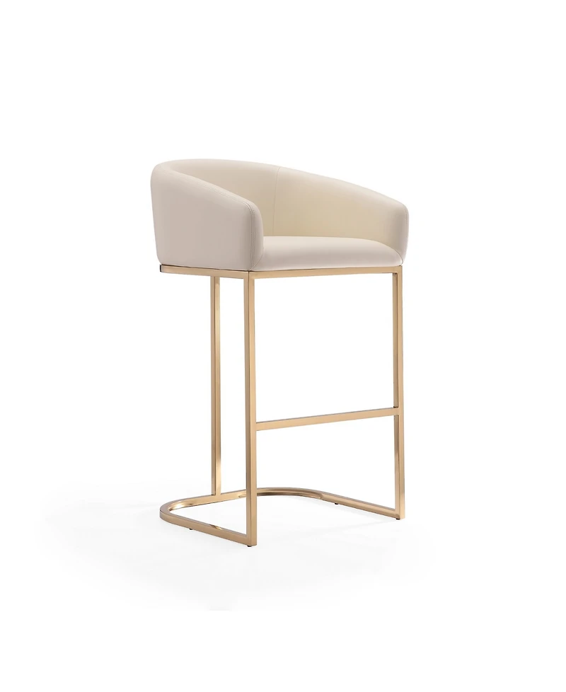 Manhattan Comfort Louvre 3-Piece Leatherette Upholstered Barstool Set