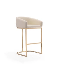 Manhattan Comfort Louvre 3-Piece Leatherette Upholstered Barstool Set