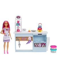 Barbie Doll Bakery Playset with Pink-Haired Petite Doll, Baking Station
