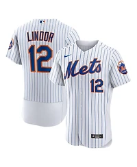 Men's Nike Francisco Lindor White New York Mets Home Authentic Player Jersey