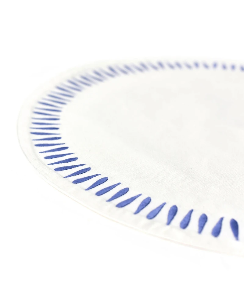 Coton Colors Iris Blue Drop Round Placemat, Set of 4