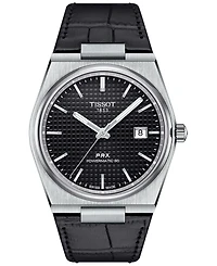 Tissot Men's Swiss Automatic Prx Powermatic 80 Leather Strap Watch 40mm