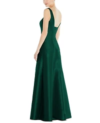 Alfred Sung Women's Sleeveless Square-Neck Princess Line Gown with Pockets