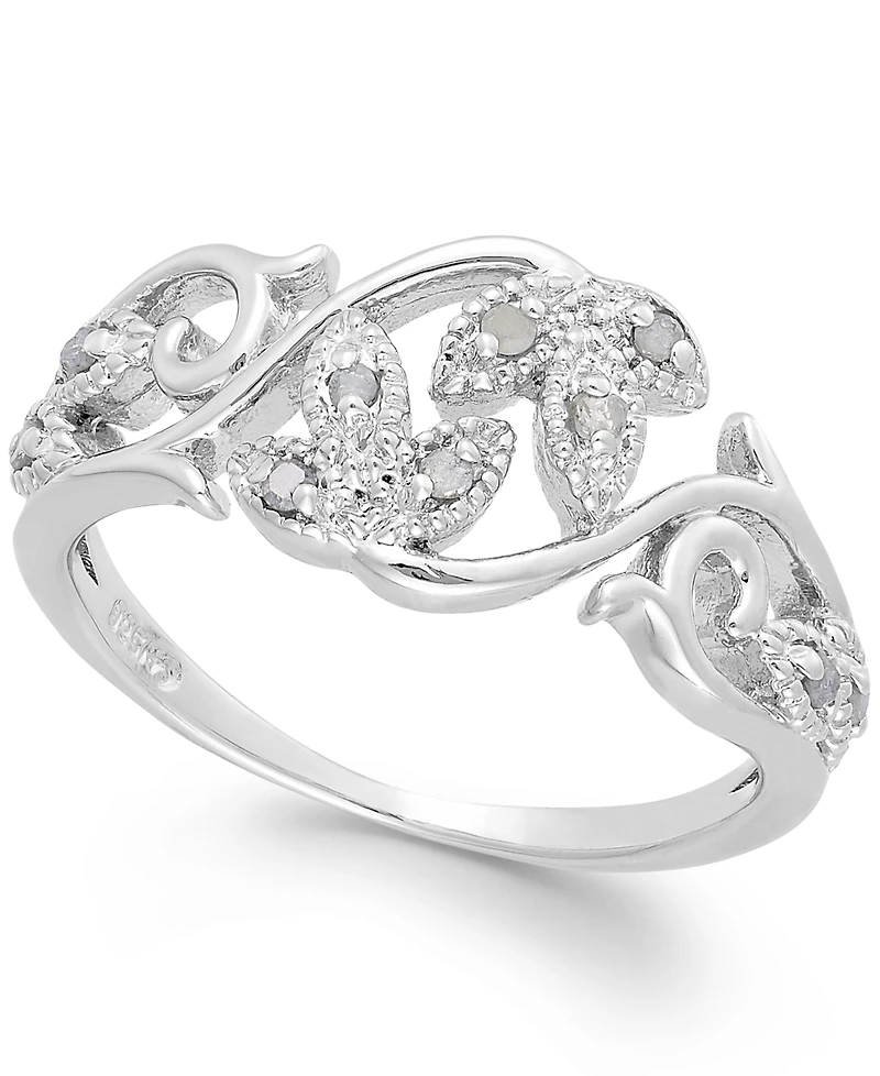 Diamond Vine Ring Sterling Silver (1/10 ct. t.w.)