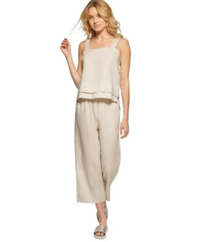 Dkny Womens Linen Tank Top Dkny Pull On Wide Leg Pants