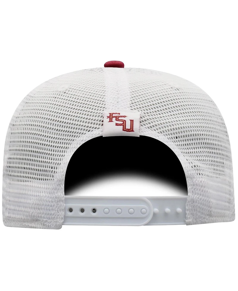 Men's Top of the World Garnet, White Florida State Seminoles Trucker Snapback Hat
