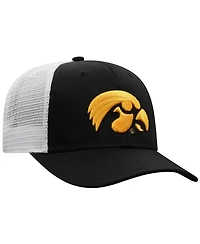 Men's Top of the World Black, White Iowa Hawkeyes Trucker Snapback Hat