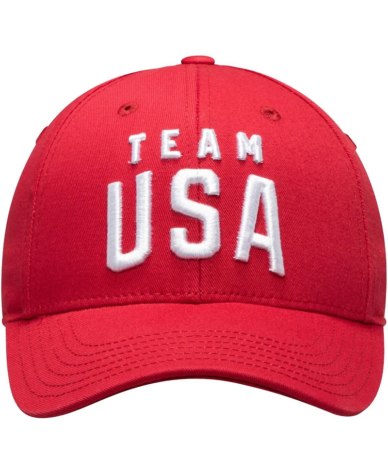 Big Boys Red Team Usa New Logo Solid Structured Adjustable Snapback Hat