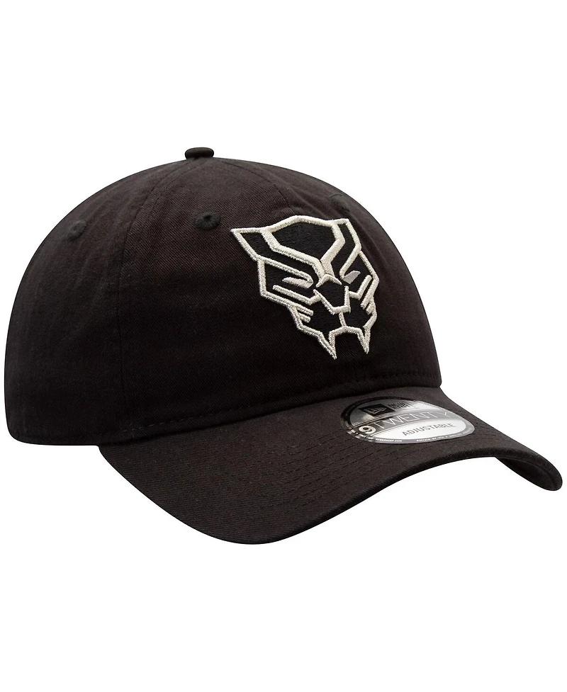 Men's New Era Black Black Panther Classic Logo 9TWENTY Adjustable Hat