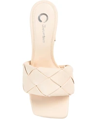 Journee Collection Women's Maysie Woven Square Toe Sandals