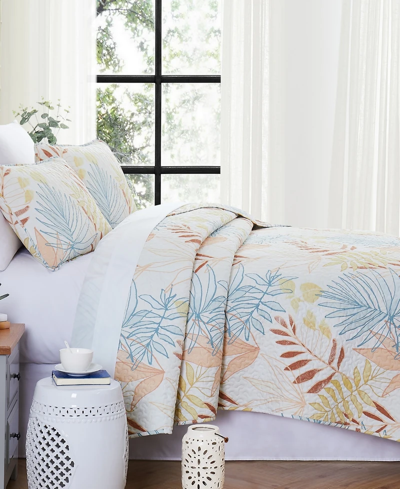 Southshore Fine Linens Tropic Leaf 3-Pc. Quilt Set, Full/Queen