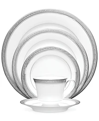 Noritake Dinnerware, Crestwood Platinum 5 Piece Place Setting