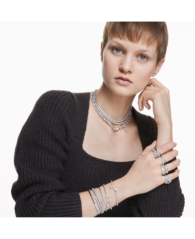 Swarovski Twist Wrap Rhodium Plated Ring