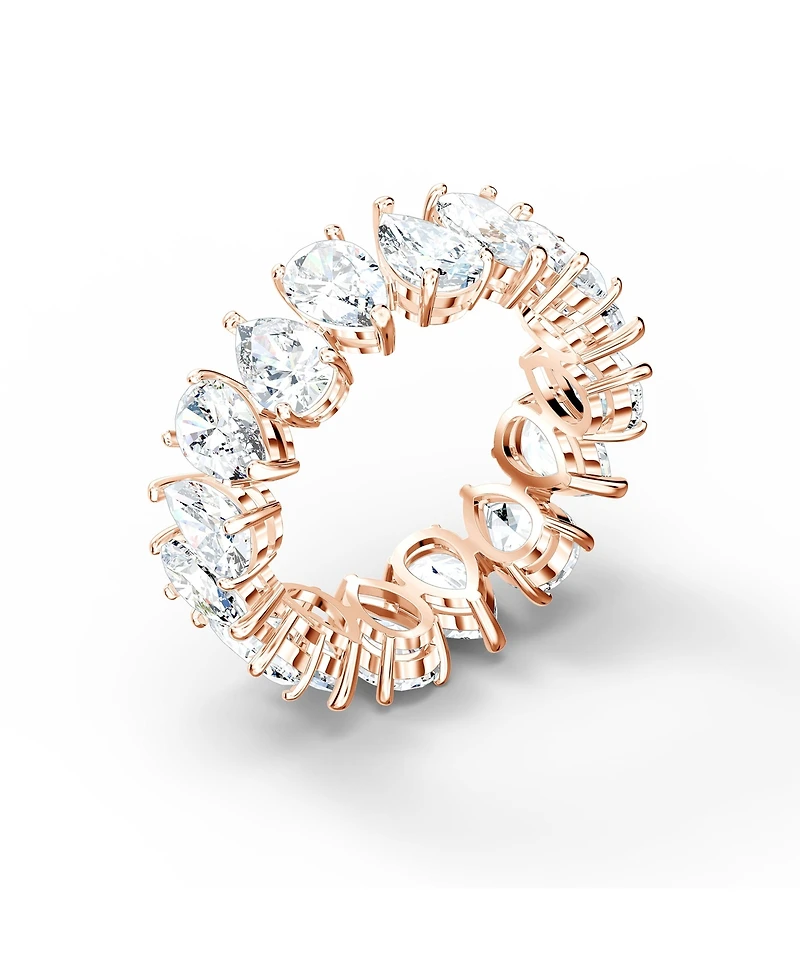 Swarovski Silver-Tone Round Crystal Ring