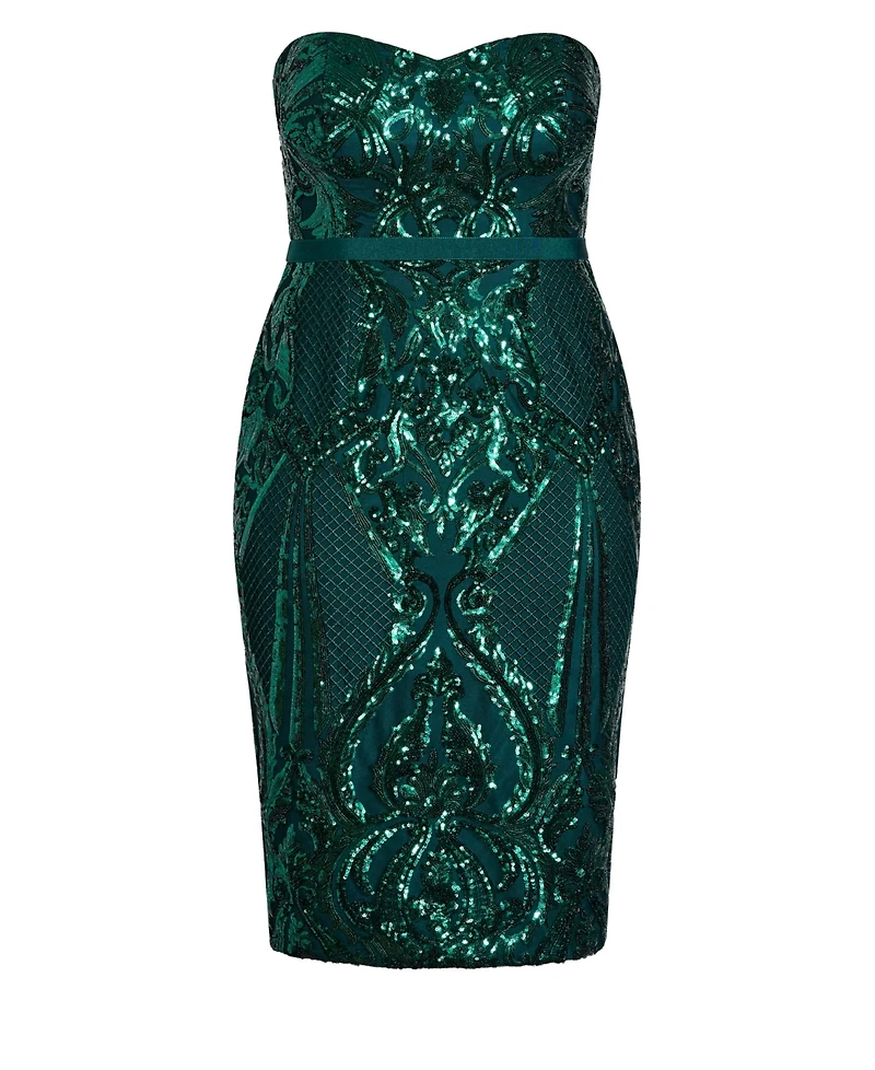 City Chic Women's Sequin Sofia Dress