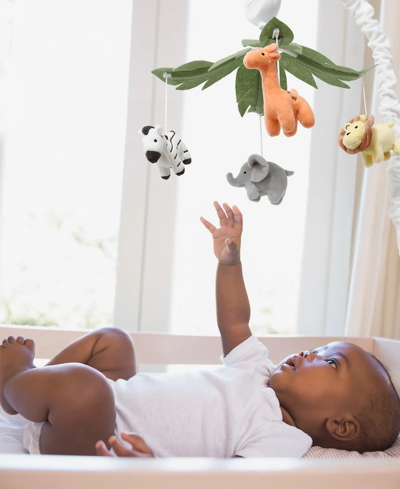 The Peanutshell Safari Animals Musical Crib Mobile for Baby Boys & Girls