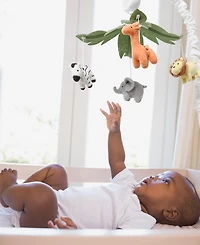 The Peanutshell Safari Animals Musical Crib Mobile for Baby Boys & Girls