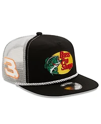 Men's New Era Black, White Austin Dillon Golfer Snapback Adjustable Hat